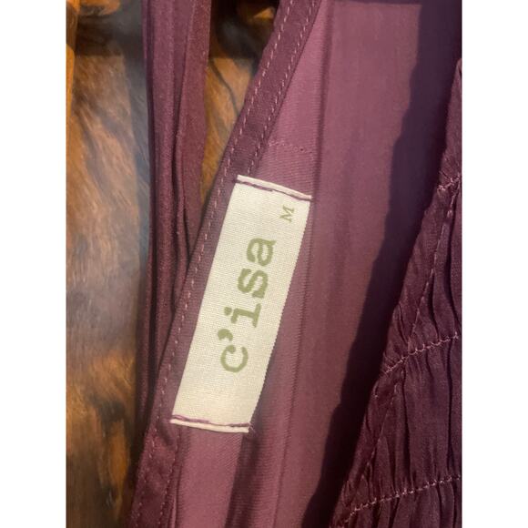 C'ISA Tie Back Babydoll Mini Dress GOTH WHIMSY FAIRY GRUNGE Size Medium M Plum - Picture 3 of 8